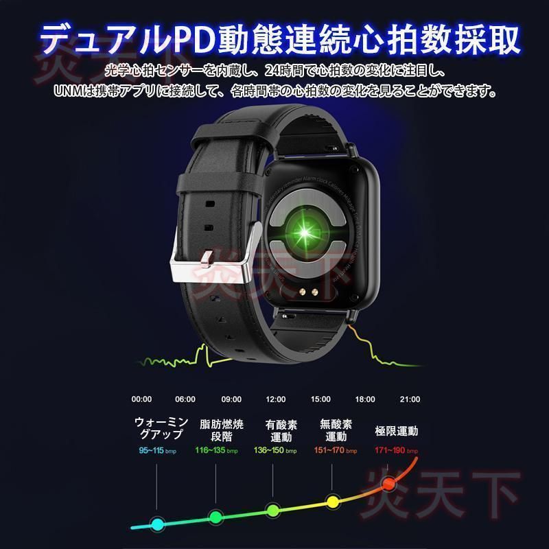 スマートウォッチ 血糖値 心電図 ECG+PPG 日本製センサー 血圧測定 睡眠管理 24時間定時体温 高精度心拍数 血中酸素 1 .91インチ大画面 iphone android