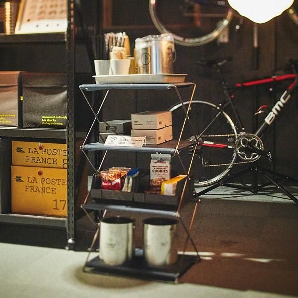 シェルフ 折りたたみ 棚 収納 おしゃれ アメリカン インテリア グリーン 緑 ネイビー 紺色 スタイリッシュ かっこいい 収納棚 【azm-mip-94】