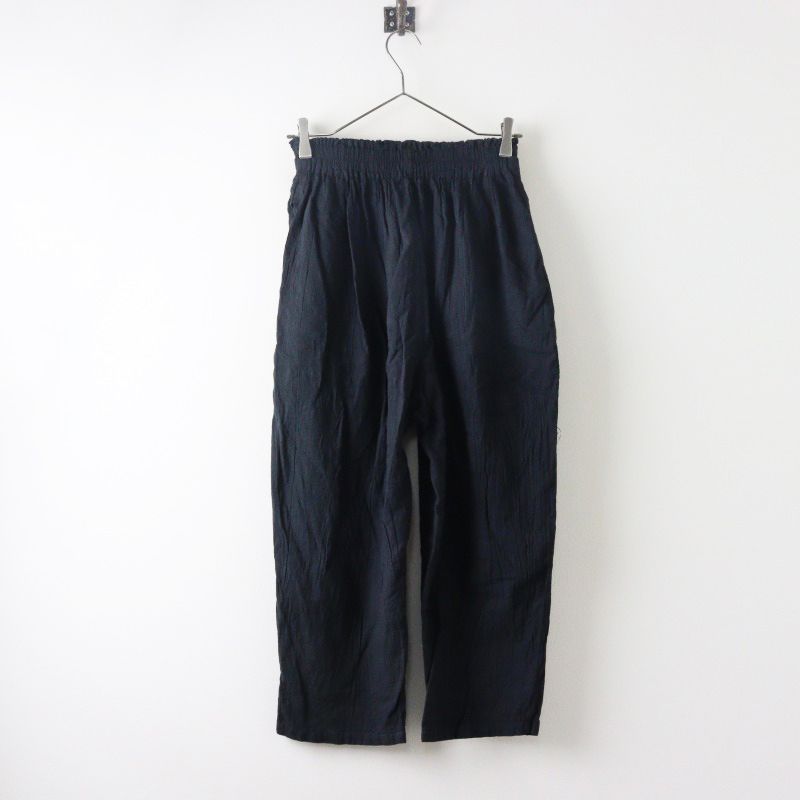 ヂェン先生の日常着 テーパードパンツ S/ブラック コットンリネン ゴム  