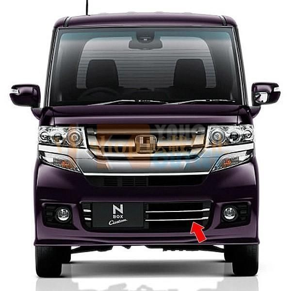 N-BOX カスタム JF1 JF2 フロントバンパーグリルカバー ガーニッシュ ステンレス製 鏡面 メッキ カスタム パーツ 外装 4P EX393