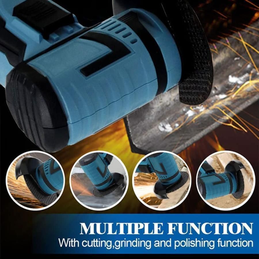 ディスクグラインダー充電式ミニコードレス型ハンドヘルド切断機軽量化76mm19500rpm超高速型バッテリー1個付き家庭用金属切断木工切断研磨