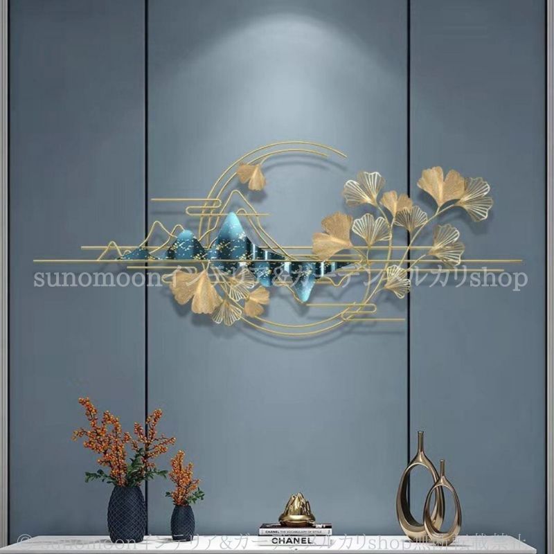 イチョウ ウォールアート 銀杏 山 壁掛けインテリア ウォールデコレーション ヴィンテージ調 アンティーク調 モダン 感 おしゃれ 玄関 リビング 壁 装飾 オブジェ 8-14