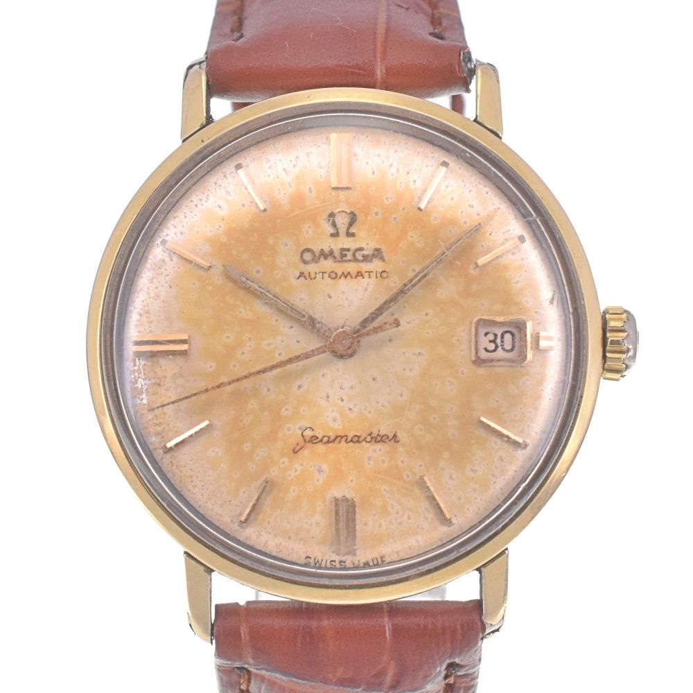 ヴィンテージ OMEEGA オメガ シーマスター SS×レザー メンズ腕時計 オメガ OMEGA ヴィンテージ シーマスター SS/GP/レザー 手巻き メンズ