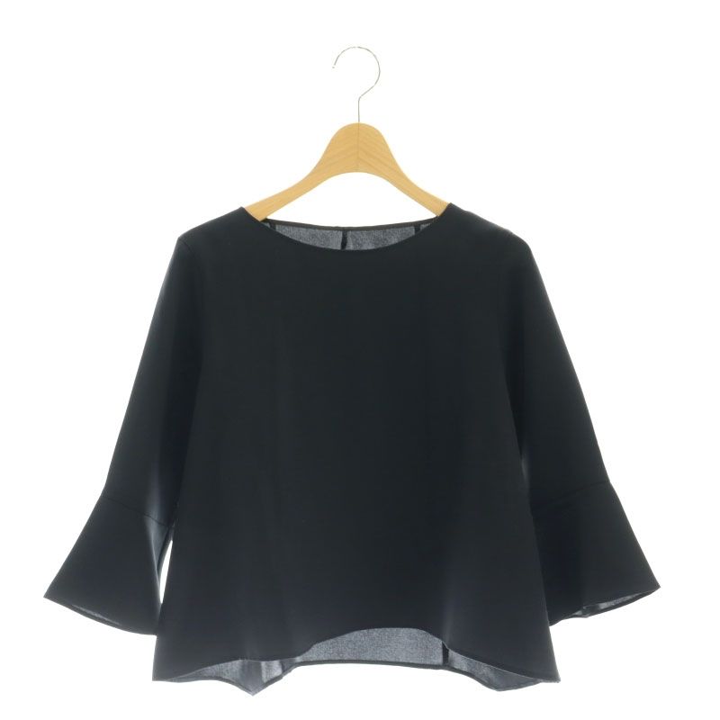 23区 オンワード樫山 フレアスリーブプルオーバーブラウス 七分袖 32 紺 ネイビー /AT ■OS