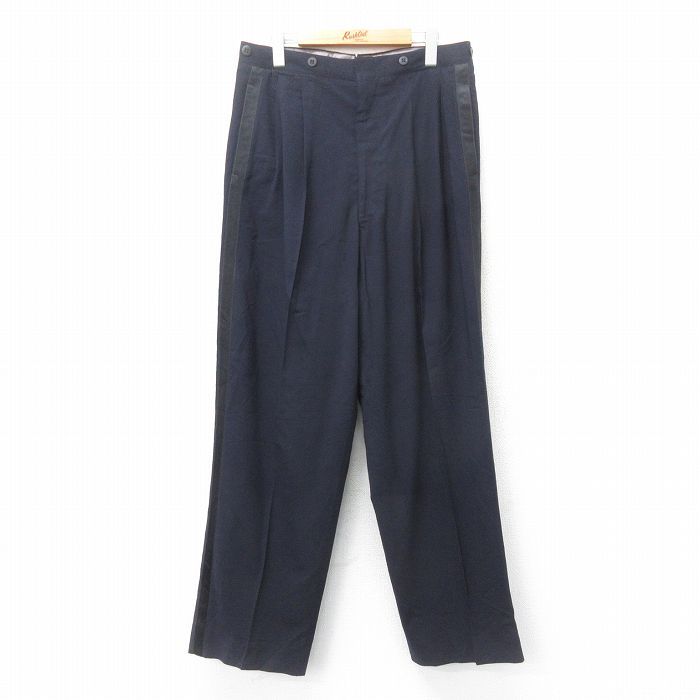 W33/古着 ビンテージ パンツ メンズ 60s ウール タロン 紺他 ネイビー 24nov28 中古 ボトムス ロング