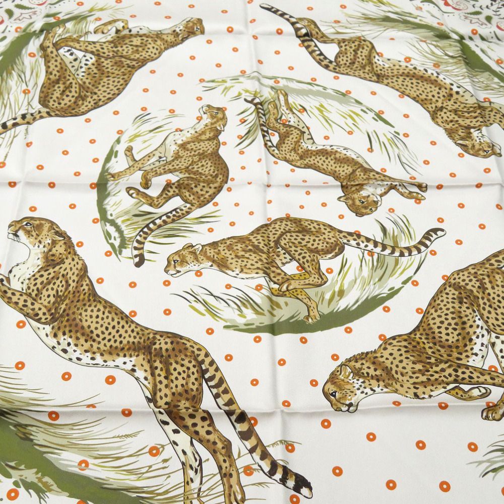 未使用品 エルメス カレ90 ダブルフェイス GUEPARDS BANDANA