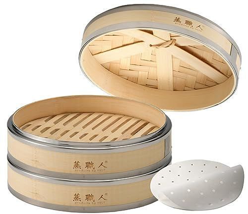 広東式竹セイロ18cm 業務用厨房機器 Amazon | ハイスト 広東式 竹セイロ 本体2個フタ1個 ステンレス