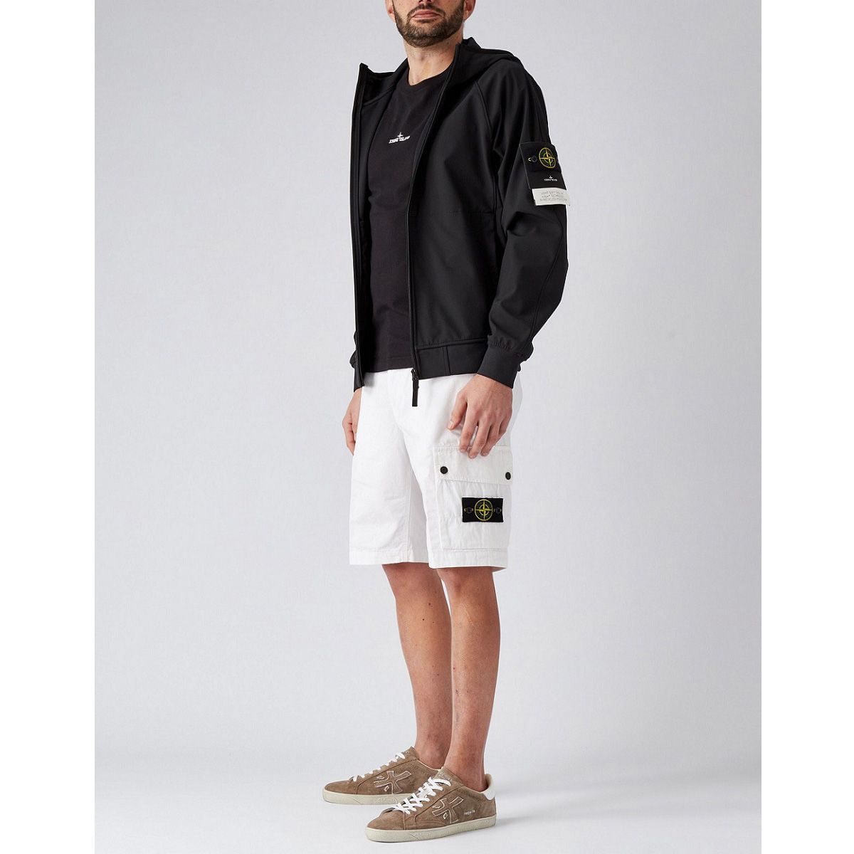 Stone  ホワイトカーゴショートパンツ ストーンアイランド36 Stone Island ホワイトカーゴショートパンツ ストーンアイランド36