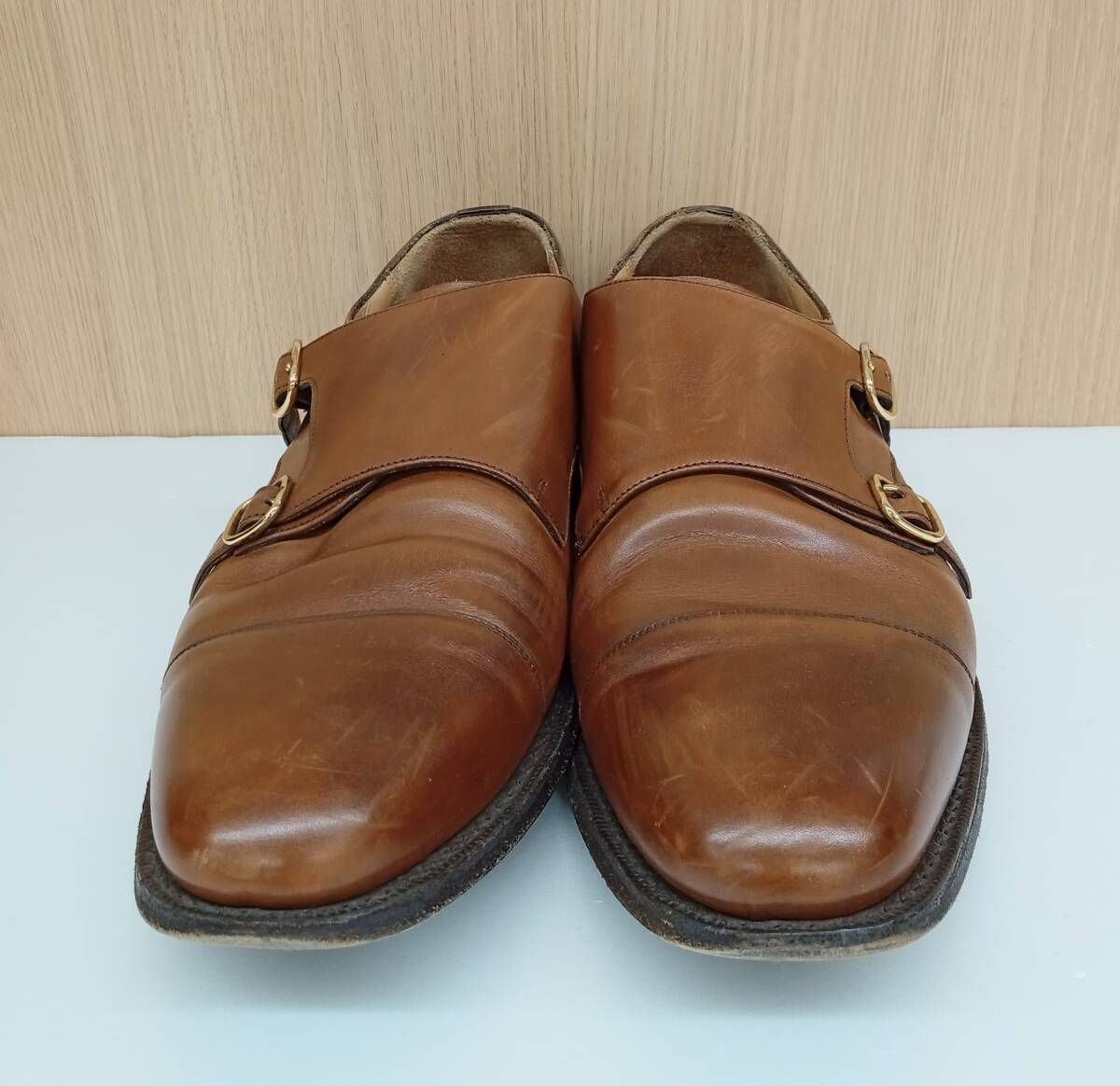 Church s Cowes チャーチ ローファー ダブルモンク サイズ90G キャメル 通年