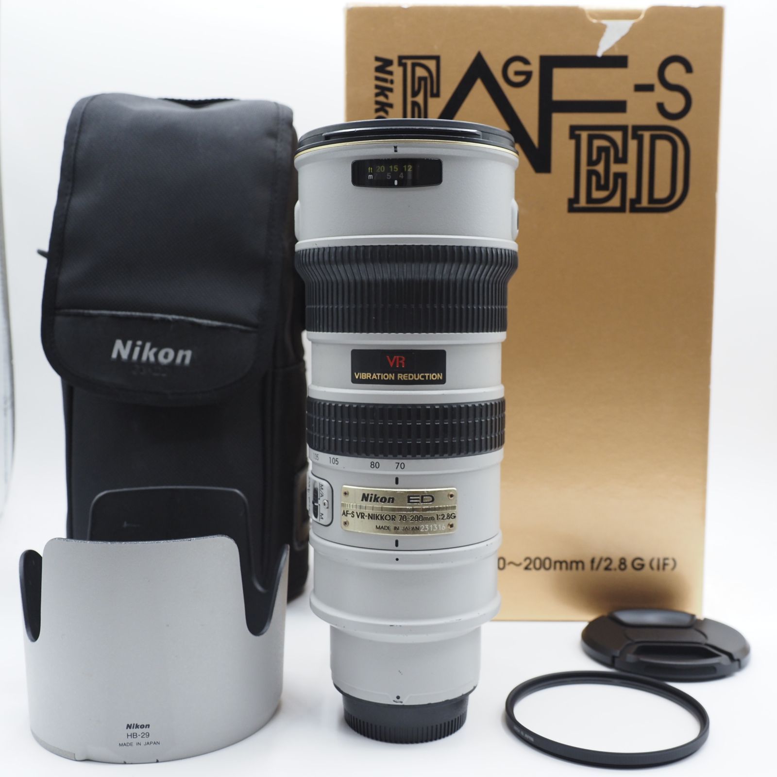 ☆極上品・元箱u0026フィルター付き☆ Nikon ニコン AF-S VR Zoom Nikkor ED 70-200mm F2.8G (IF) ライトグレー  #2116 - メルカリ