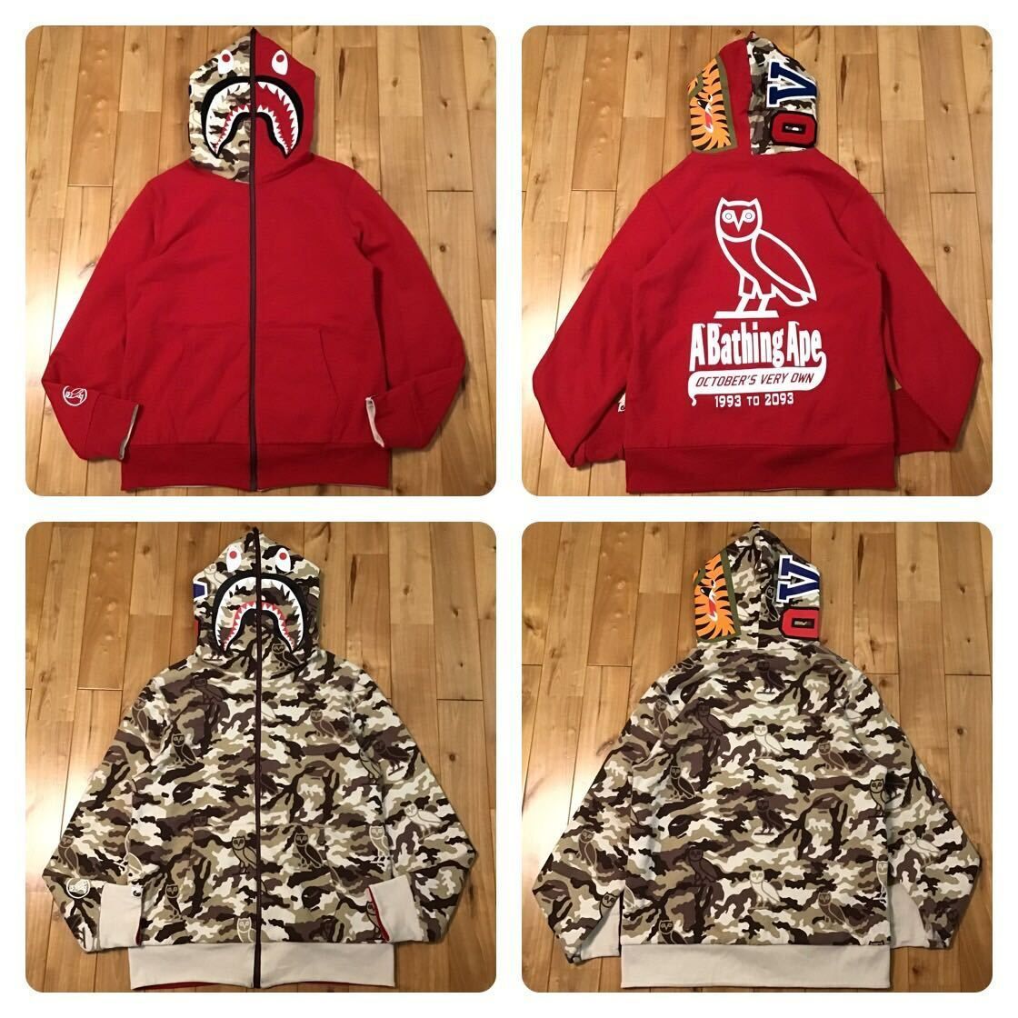 ☆激レア☆ OVO × BAPE reversible シャーク パーカー Mサイズ shark full zip hoodie a bathing ape  エイプ ベイプ アベイシングエイプ - メルカリ