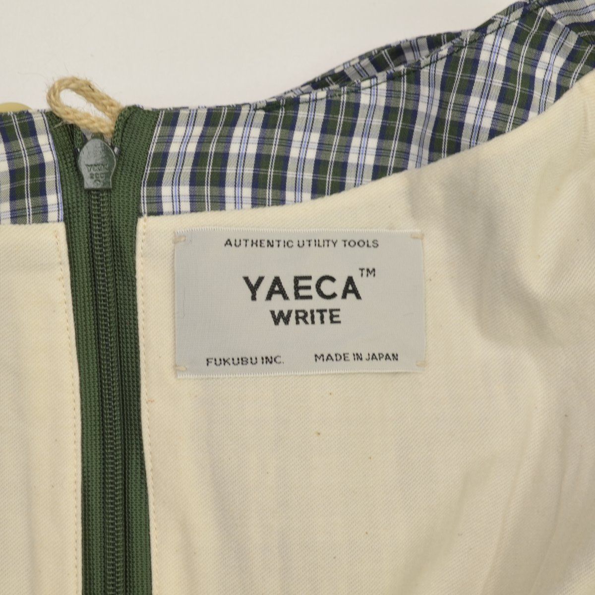 yaeca write コレクション タックドレス green check