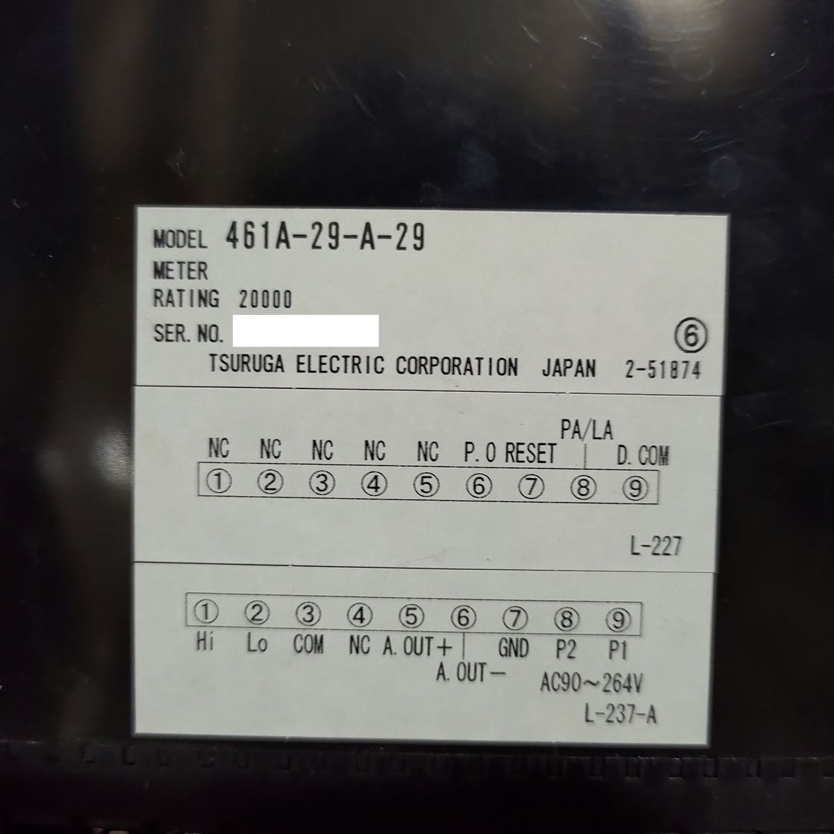 [ジャンク 9点セット] 鶴賀電機 積算機能付デジタルパネルメーター 461A-29-A-29