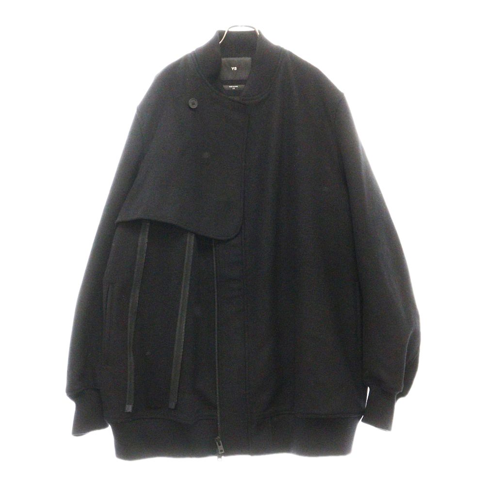Y-3 (ワイスリー) アシンメトリー ジップアップウールボンバー 