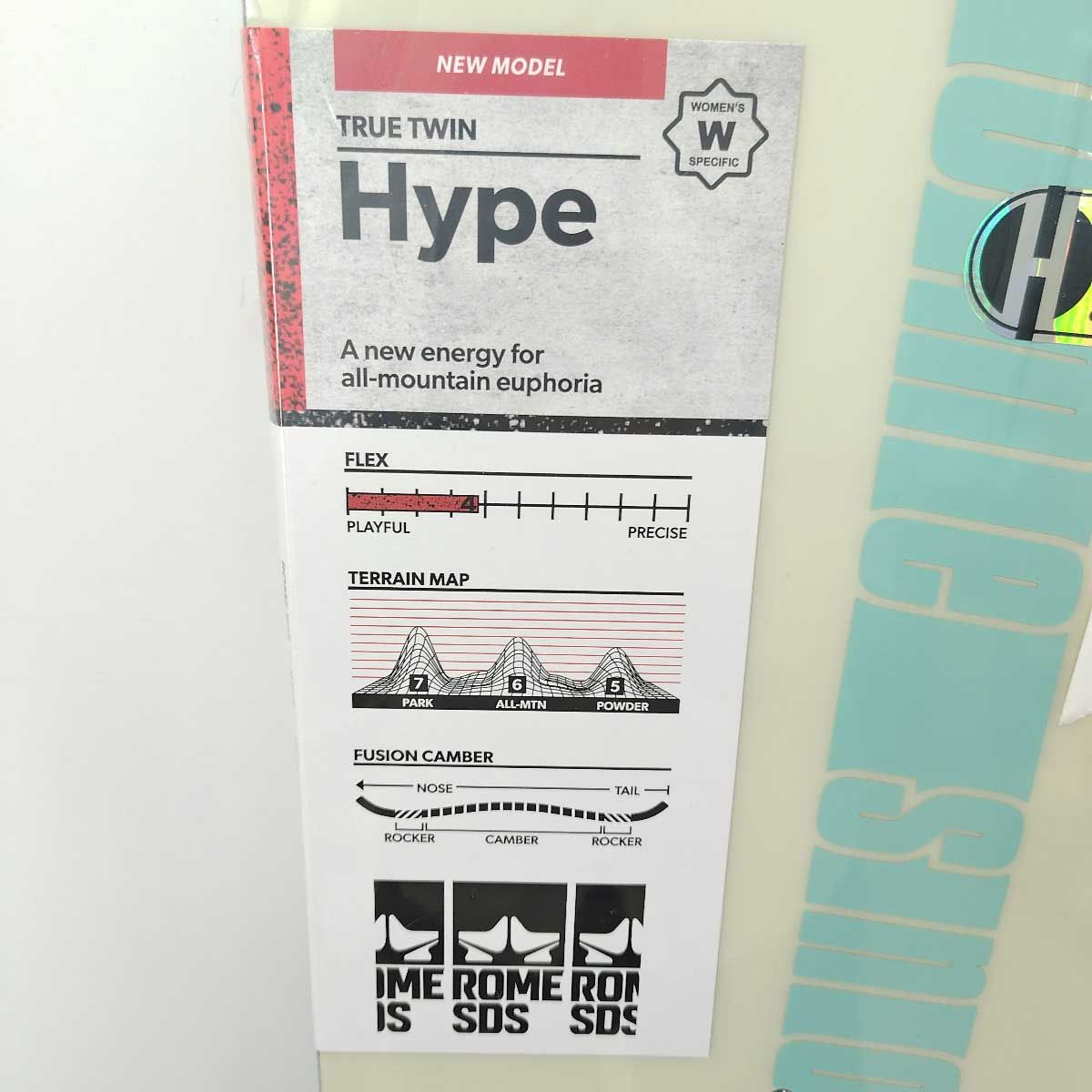 ローム HYPE スノーボード 板 138cm ROME SDS レディース 23-24モデル