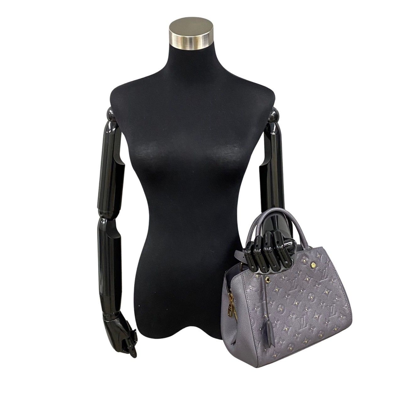 未使用保管品 箱 袋付 LOUIS VUITTON ルイヴィトン モンテーニュBB  モノグラムアンプラント レザー プラティーヌ 2way ハンドバッグ 30942 未使用保管品 箱 袋付 LOUIS VUITTON ルイヴィトン モンテーニュBB