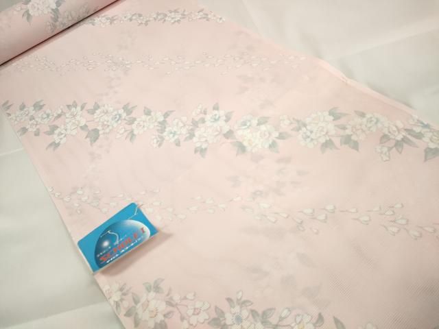 平和屋着物＊夏物 小紋 反物 着尺 駒絽 枝花文 洗える着物 ♥ DAAW7443zzz