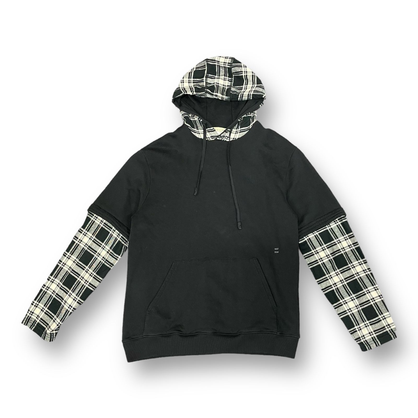 1017 ALYX 9SM レイヤード チェック スウェット パーカー フーディ 