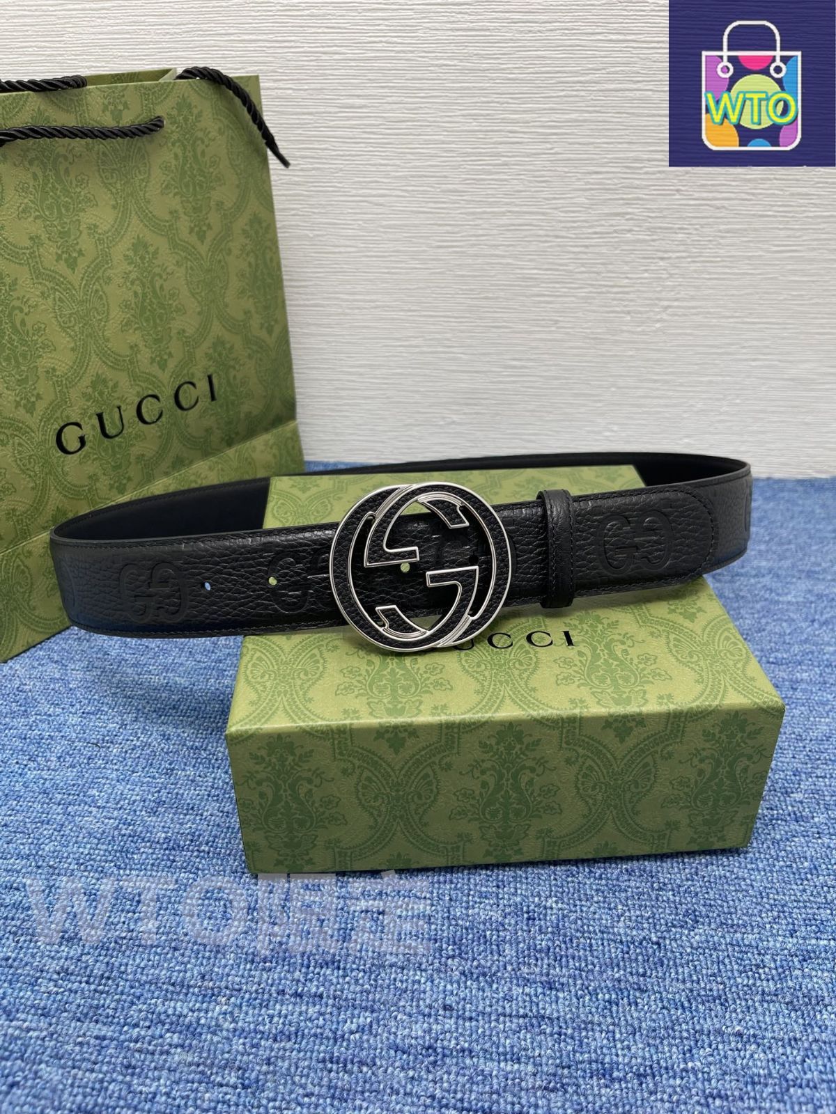 今日WTO】Gucci Signature ダブル G バックル 本革ベルト-JY45