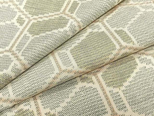 平和屋着物▽上質な紬 単衣 亀甲文 正絹 逸品 未使用 AAAU0985iu