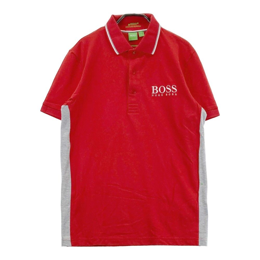 サイズ：S HUGO BOSS GREEN　ヒューゴ ボス グリーン  半袖ポロシャツ  レッド系 [240101354264]# ゴルフウェア メンズ ストスト