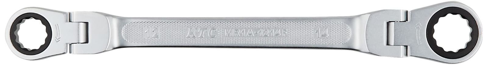 対辺寸法(mm):12×14 京都機械工具(KTC) ラチェットめがねレンチ (両頭型首振りタイプ) 12X14mm MR1A1214F
