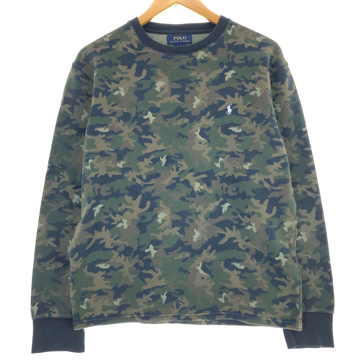 古着 ラルフローレン Ralph Lauren POLO RALPH LAUREN 迷彩柄 サーマルロンT ワッフル メンズL相当/eaa437745