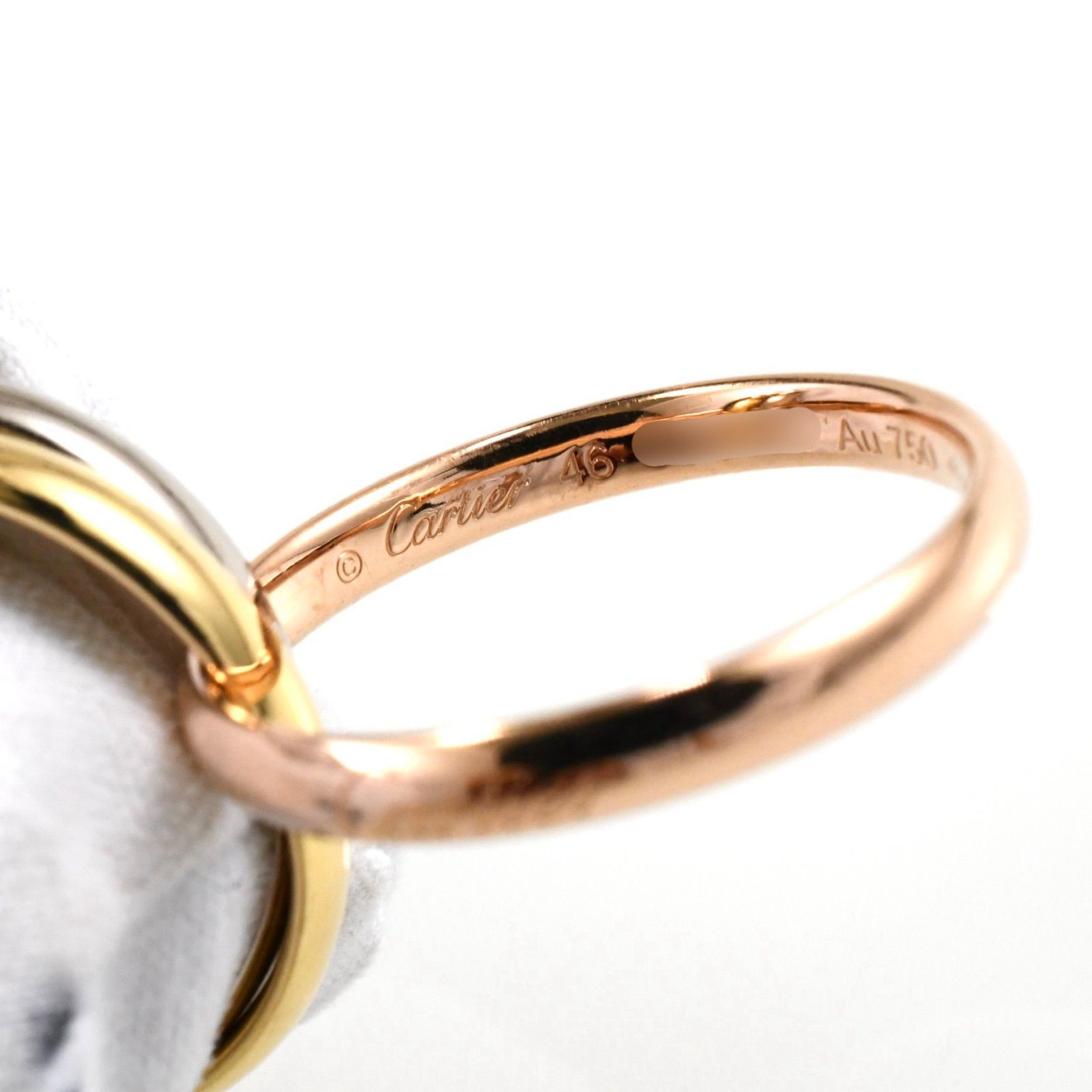 現行モデルCartier トリニティリング SM 46サイズ K18 AU750 Cartier カルティエ トリニティリング 現行モデル SM 3連リング