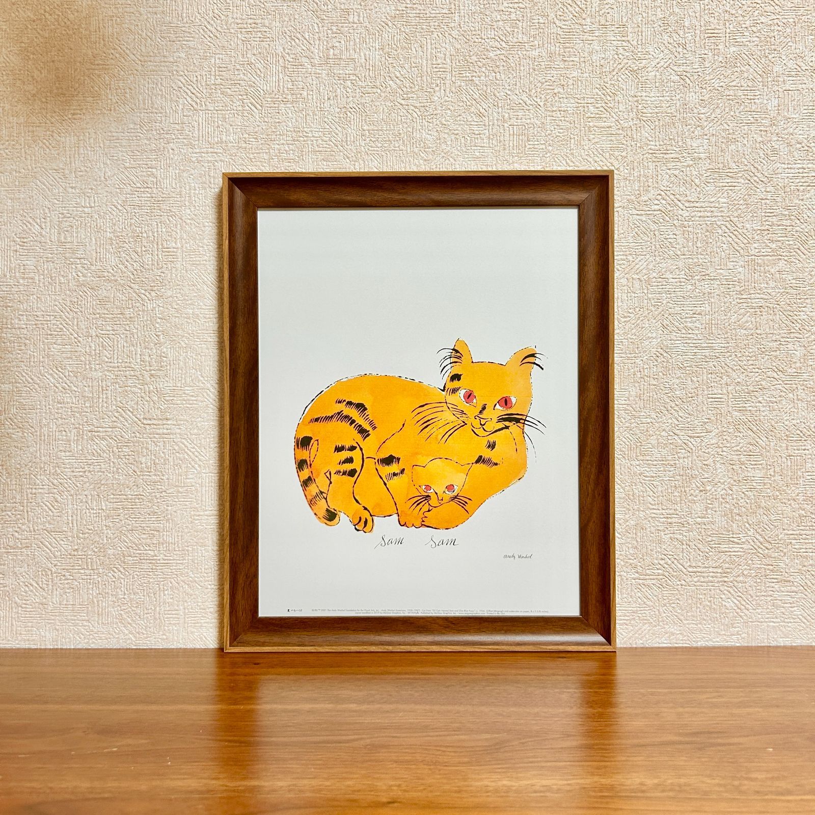 アンディ・ウォーホル cat 額付き 新品☆額縁付アートポスター(BRUCE MCGAW GRAPHICS)☆アンディ