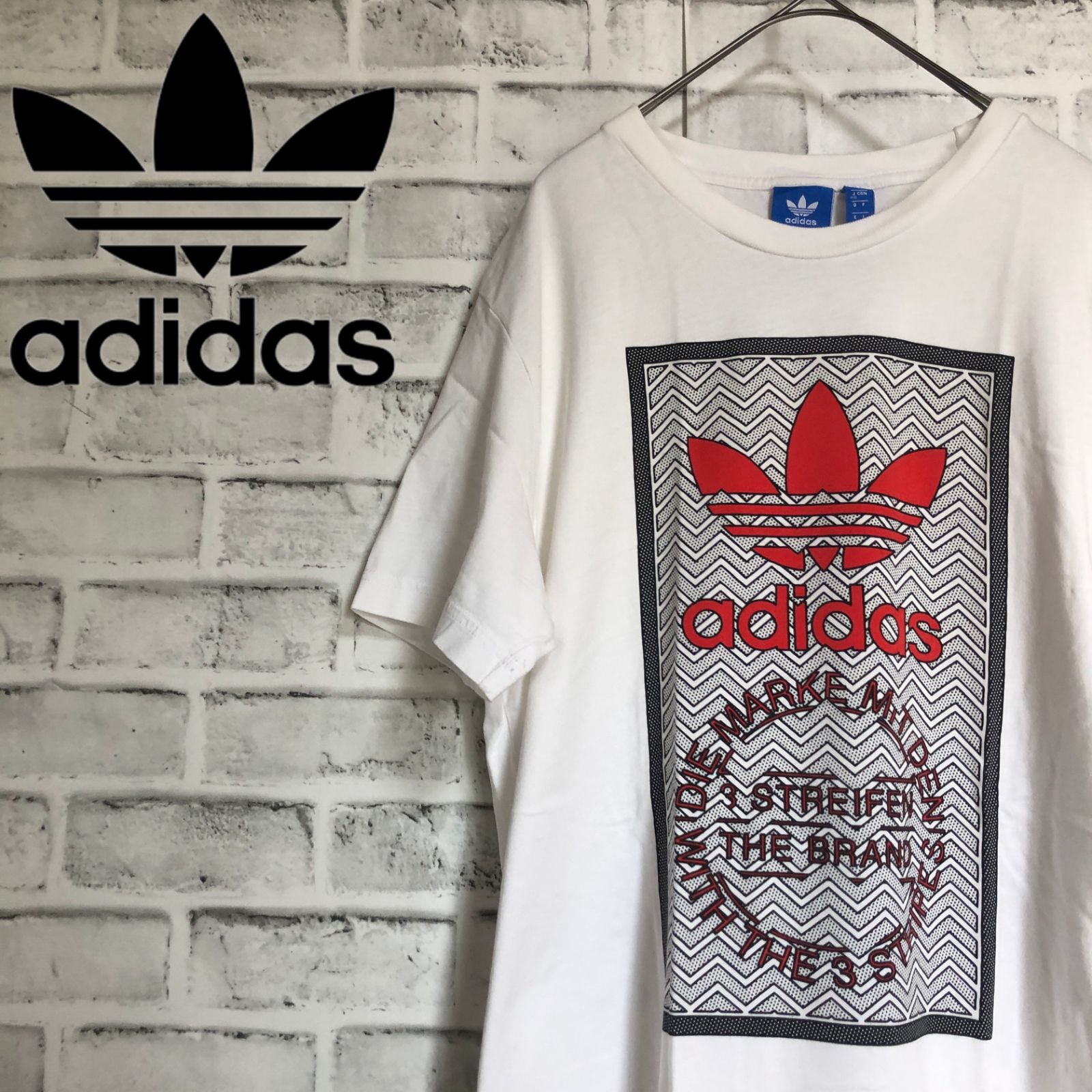 XL⭐️adidas アディダスオリジナルス ビッグトレファイルロゴ Tシャツ ホワイト