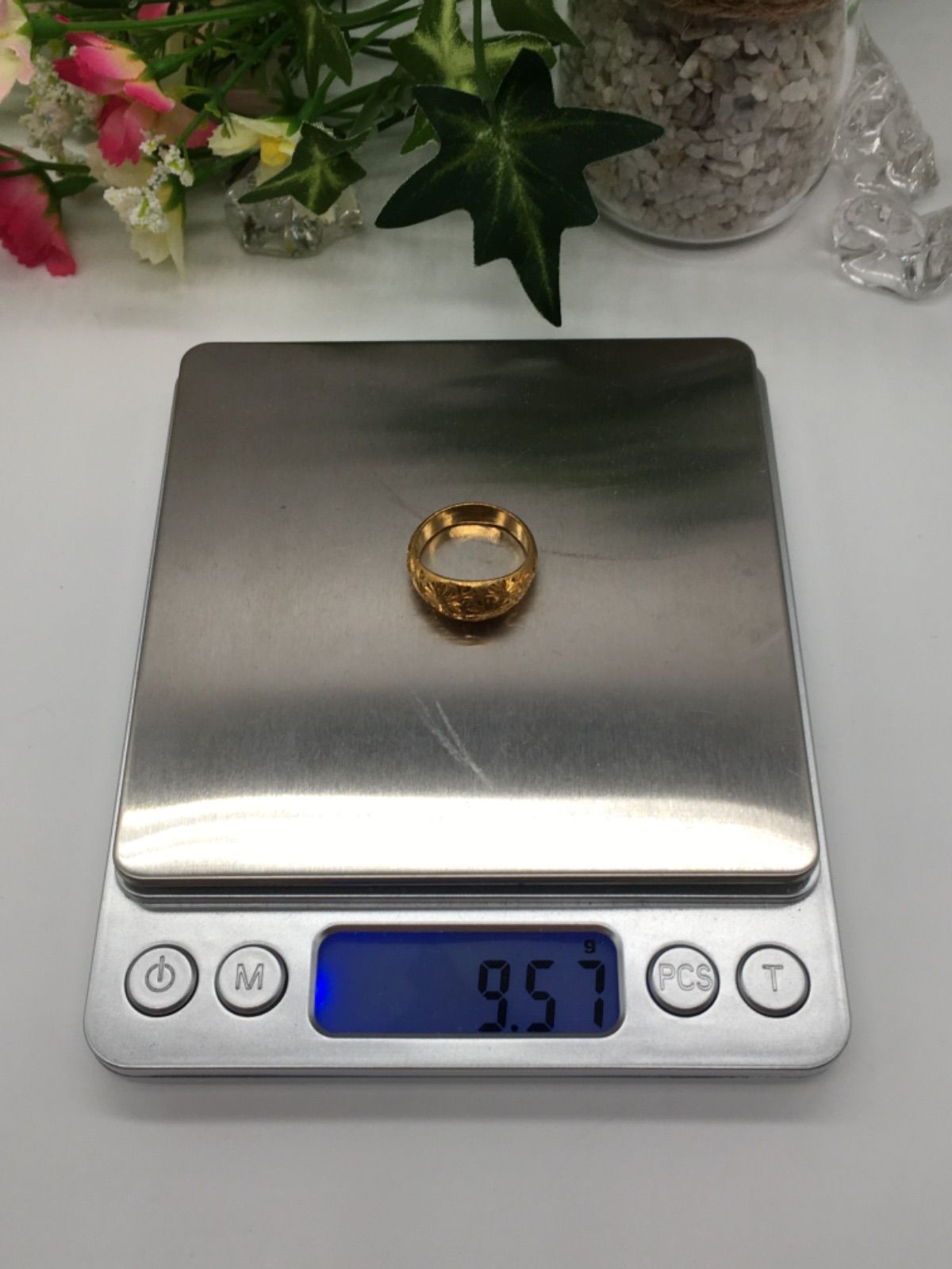 k24 甲丸 彫金 リング かまぼこ 24金 純金 13号 9.57g - メルカリ