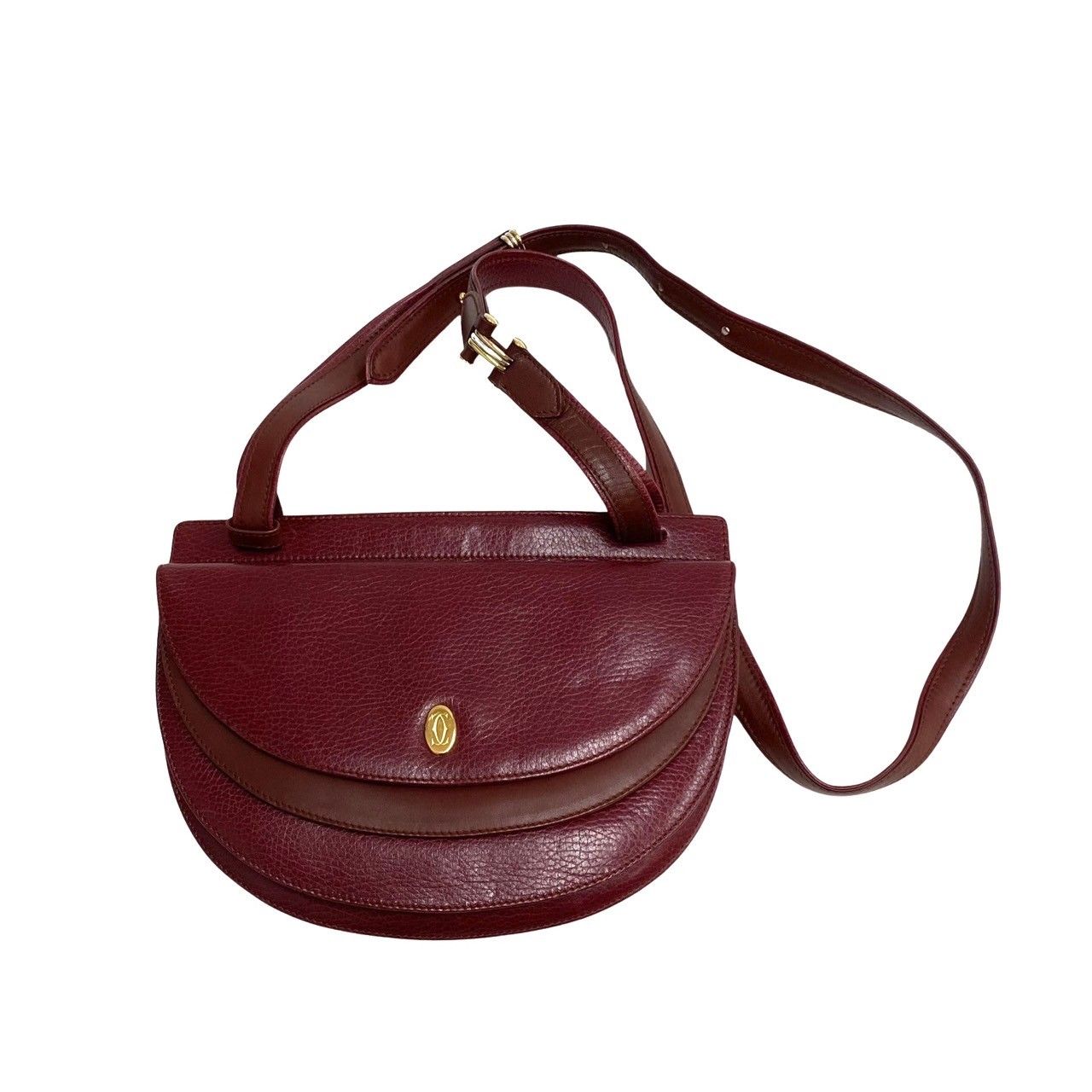 極 美品 ポーチ付き CARTIER カルティエ マストライン ロゴ 金具 