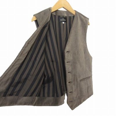 ビリドゥーエ BIGLIDUE ベスト ノーカラー ベロア 48 茶