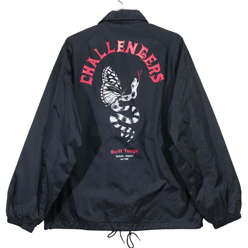 CHALLENGER ブラック ナイロンコーチジャケット CHALLENGER チャレンジャー x MASH UP マッシュアップ COACH JACKET