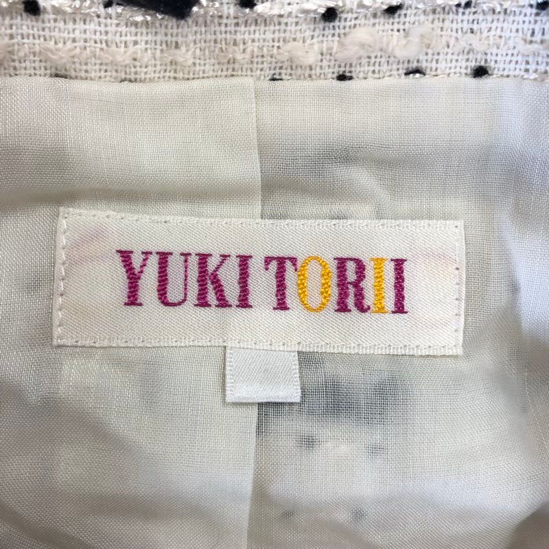 5772.YUKI TORY フリンジ ミックスツイード セットアップ 日本製 YUKI