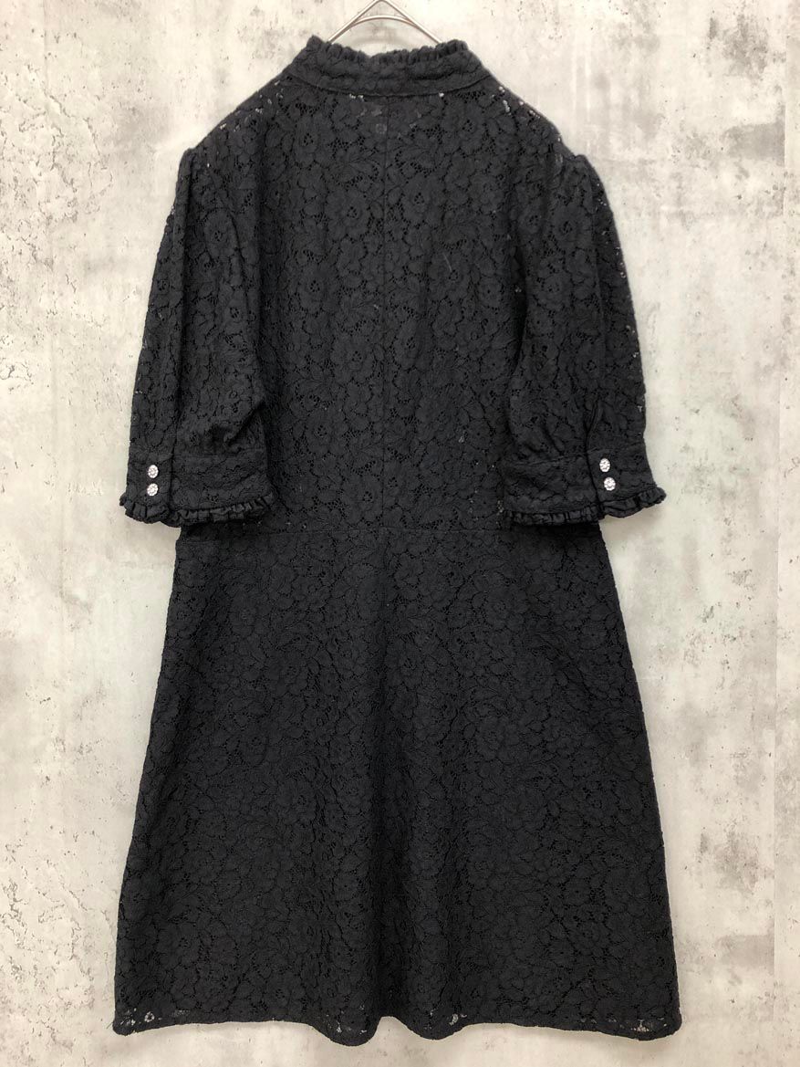 ZARA ビジューボタンジレベスト 新品 X Lサイズ ZARA ザラ ビジューボタン レース ワンピース sizeL/黒