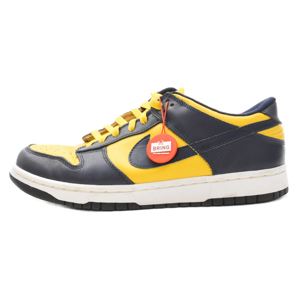 NIKE (ナイキ) 99年製 DUNK LOW MIDNIGHT NAVY/VARSITY MAIZE ダンク ローカットスニーカー ミシガン  ネイビー/イエロー US10/28cm 630358-471 - メルカリ