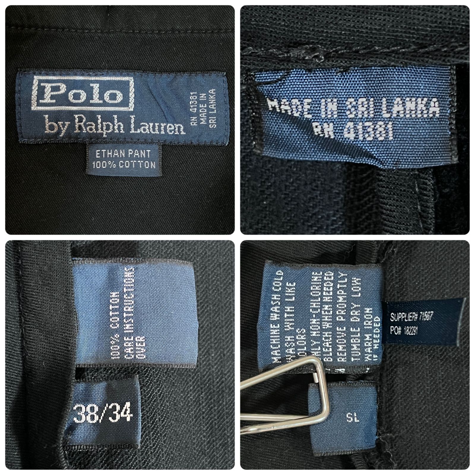 超希少ブラック】 90s Polo Ralph Lauren ポロラルフローレン W38L34
