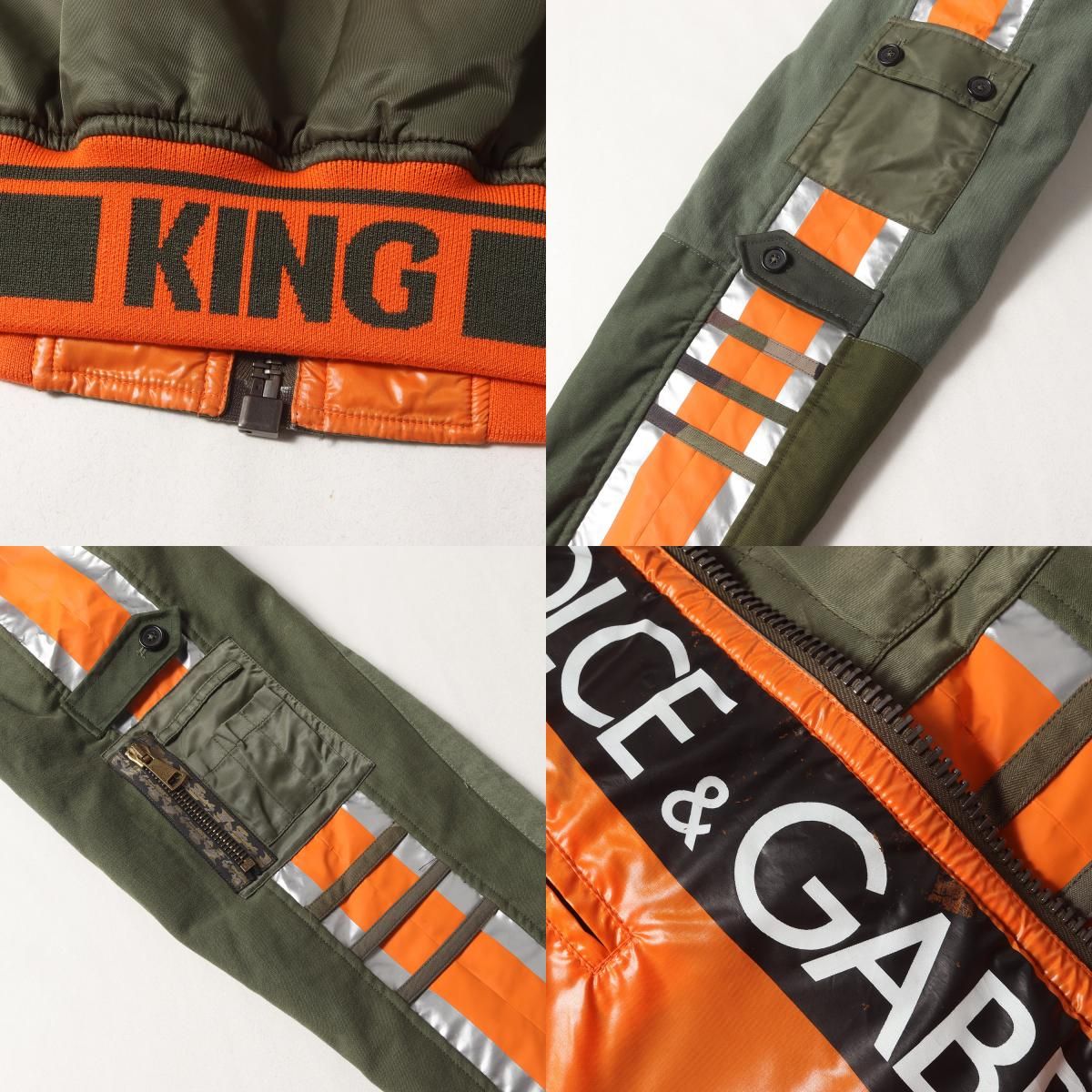 DOLCE&GABBANA ドルチェ&ガッバーナ ジャケット カーキ×オレンジ