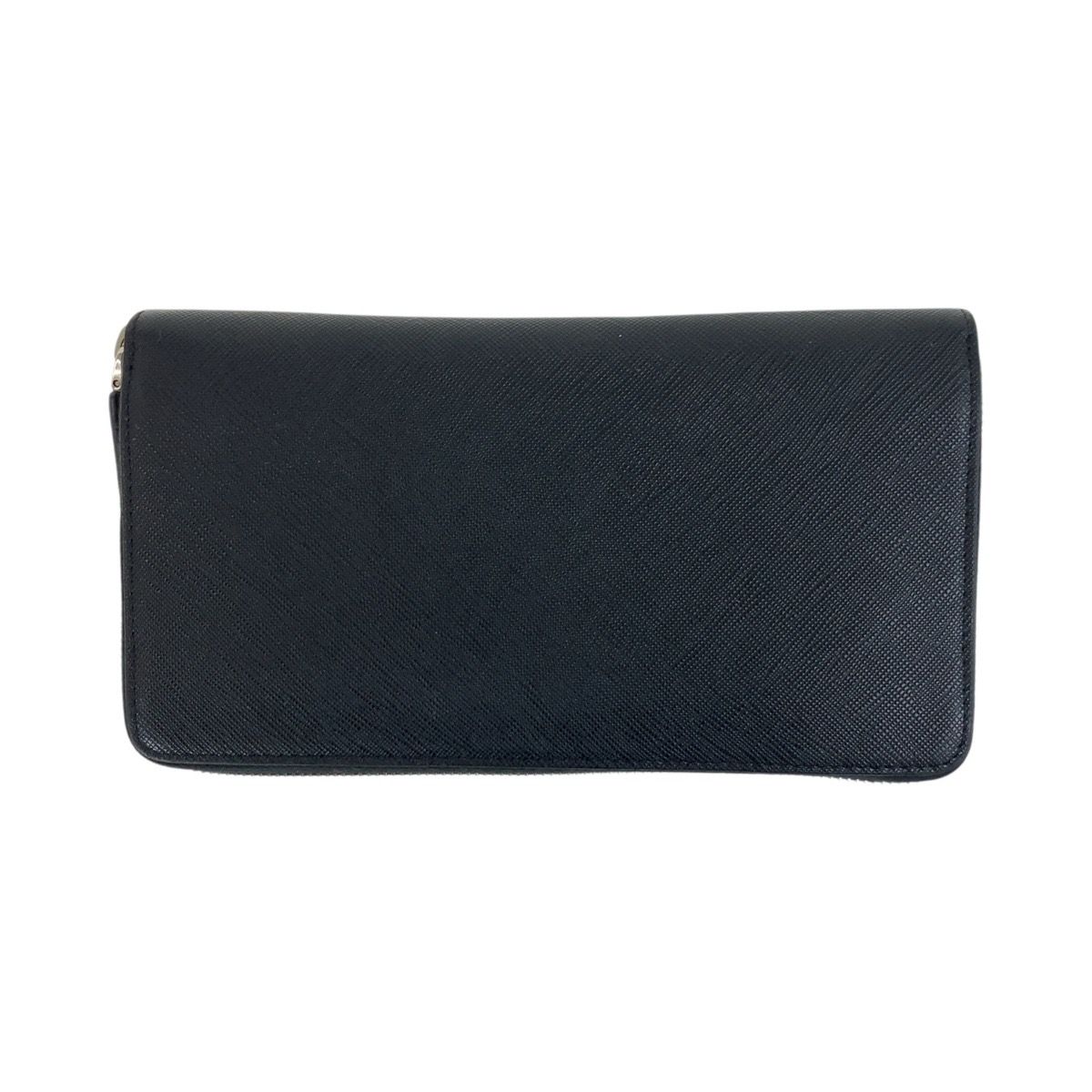 PRADA サフィアーノレザー ロゴプレート ラウンドファスナー 長財布 美