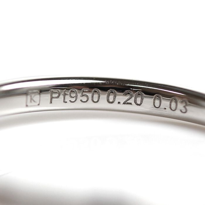 De Beers デビアスFOREVER MARK Pt950プラチナ ダイヤ リング・指輪 ダイヤモンド0.20ct ダイヤモンド0.03ct 11.5号 2.5g レディース 中古 美品