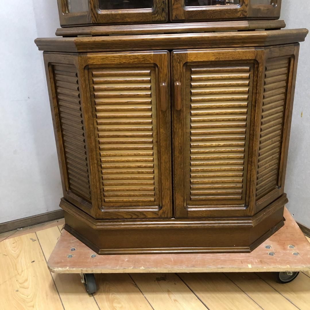 【送料無料】池太木工 シャネル コーナー飾棚 ガラスキャビネット 250720- 池太木工 シャネル コーナー飾棚 ガラスキャビネット 木製 ビンテージ