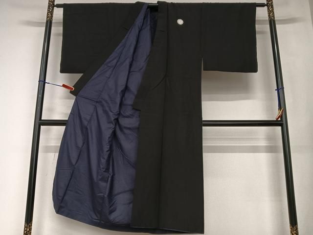 平和屋着物○男性 黒紋付 長羽織セット 正絹 逸品 AAAZ7289zg 平和屋着物 