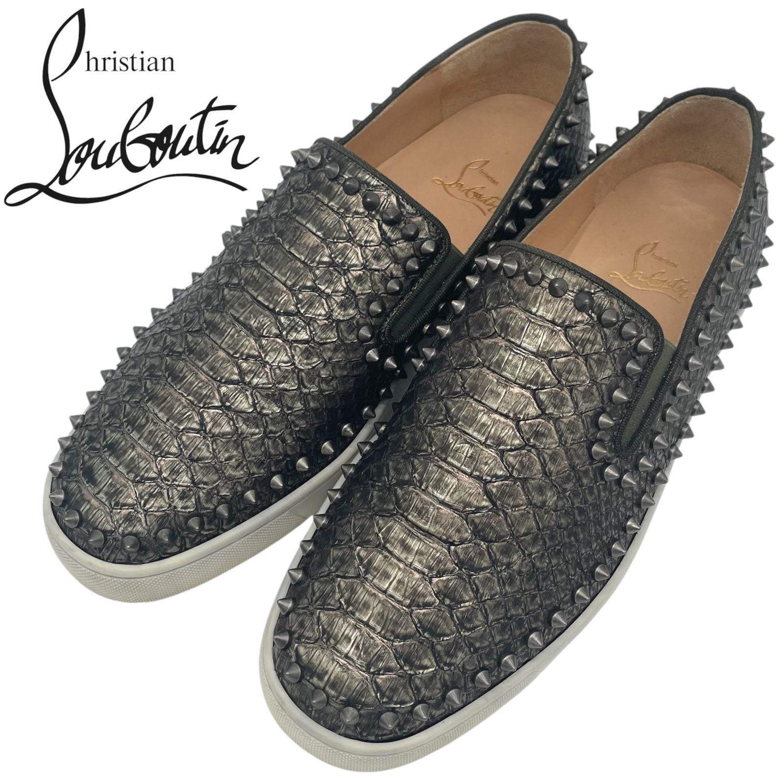 美品 Christian Louboutin クリスチャン ルブタン スリッポン