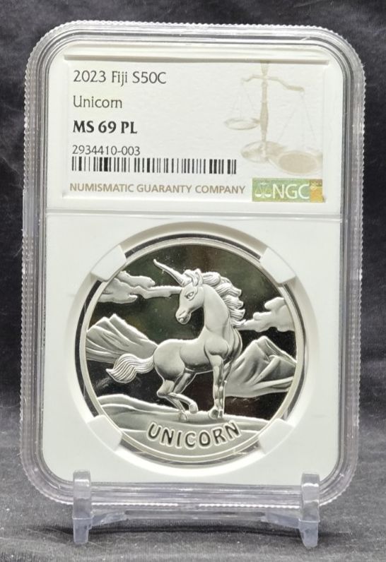 2025 FIJI 50 CENT - UNICN - NGC MS69 PL - 1 OZ .999 SILVER COIN - PROOF LIKE