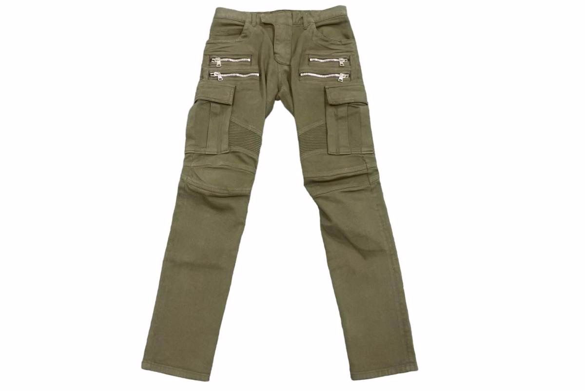 BALMAIN バルマン バイカーパンツ W4HT552C163 JAPAN製 コットン