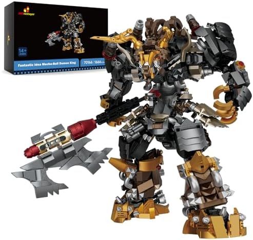 メカロボット 組み立てセット 大人用 ヒーローメカモデルキット 男性用 印象的なアクションフィギュア ディスプレイモデル 可動ジョイント付き 父の日 男の子 子供 8歳 9歳 10歳以上 1 666個