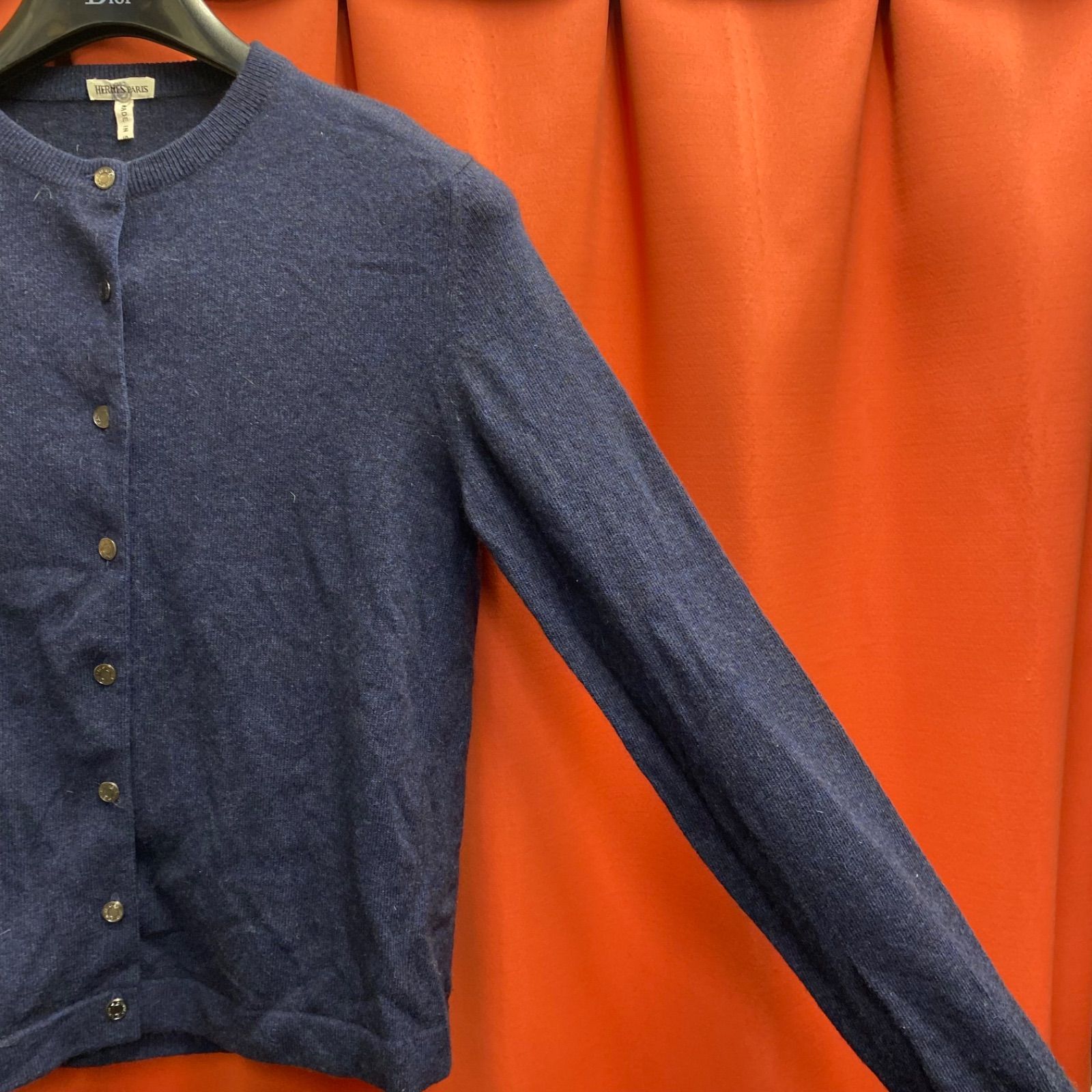 エルメス HERMES カーディガン ネイビー HERMES エルメス カーディガン ネイビー 紺 系 ボタンダウン