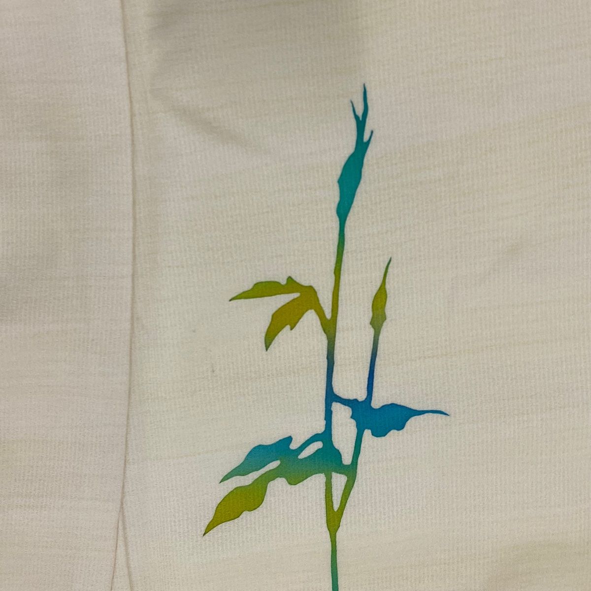 付下げ 身丈170cm 裄丈70.5cm L 袷 草花 シルエット クリーム 正絹 美  