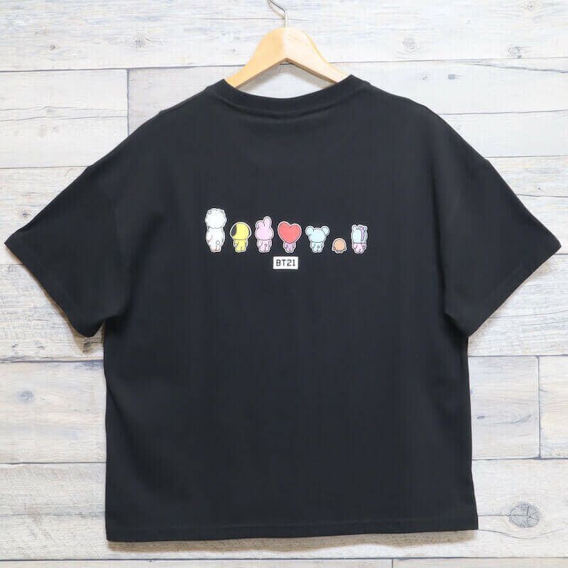 新品 BT21 BTS 半袖 Tシャツ クロップド レディース 黒 ブラック